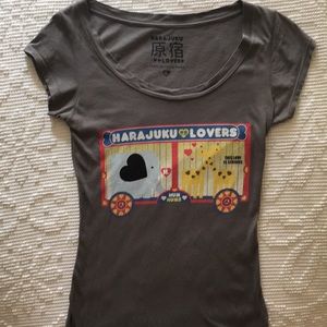 Grey Harajuku Lovers tee "Num Nums"